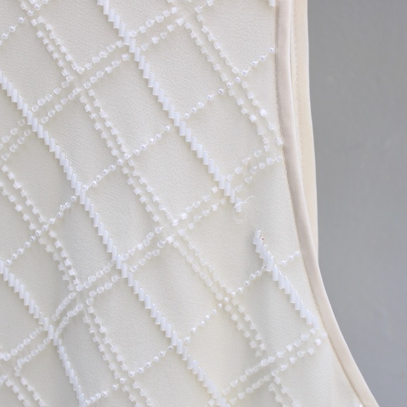 Dana Buchman Women’s Cream Silk Beaded Tank Blouse Size Large - Picture 6 of 9